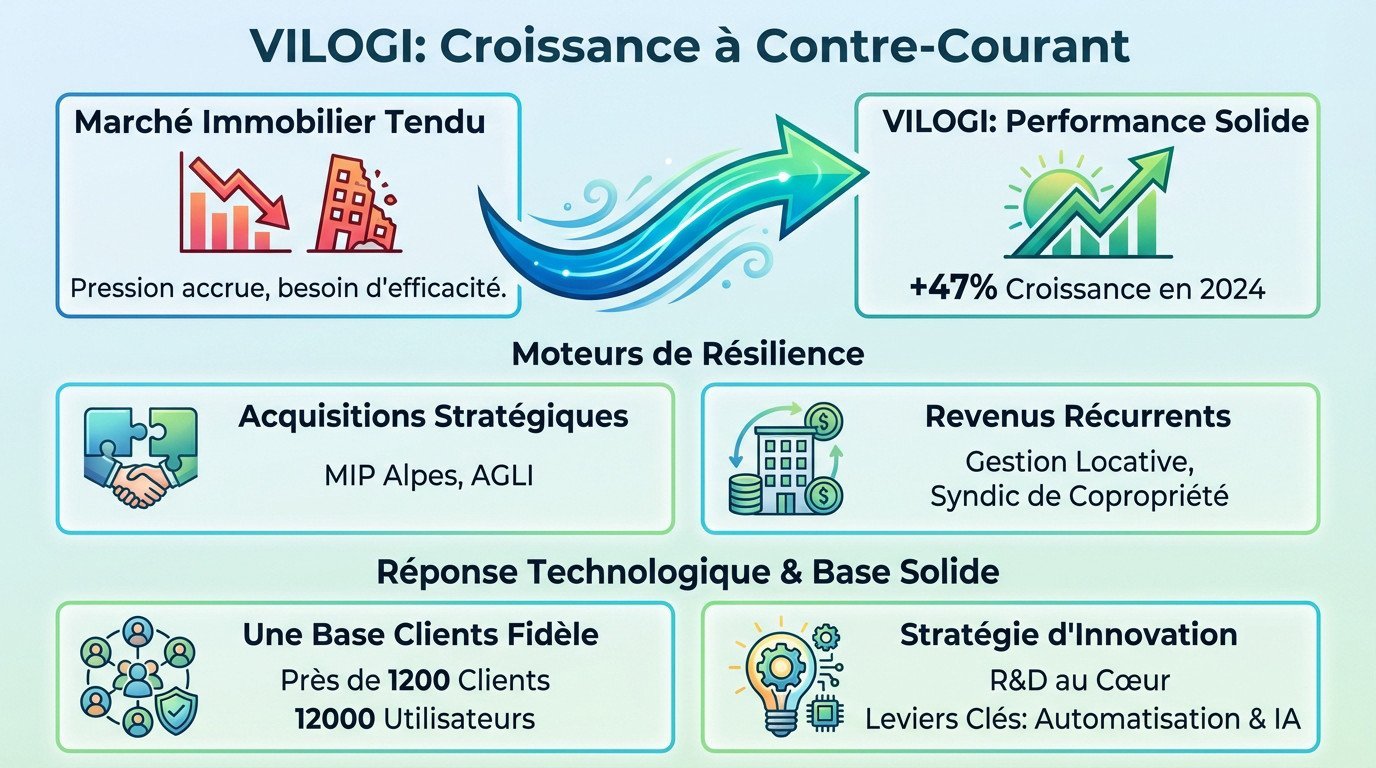 Graphique illustrant la croissance de VILOGI grâce à l'IA dans la gestion immobilière